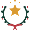 Weihnachtsstern im Kranz aus Winterzweigen