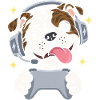 Gaming Englische Bulldogge mit Headset Controller