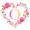 O Monogramm Blumen Herz personalisierbar