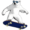 Skateboarder Eisbär