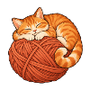 Katze mit Garn
