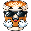 Cooler Cartoon Kaffee Cappuccino