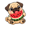 Mops Chibi Kawaii Cartoon Freude