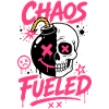 Totenkopf mit Comicbombe – Chaos Fueled