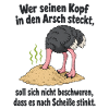 Kopf in Sand steck‘ - Spruch