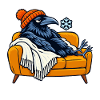Rabe auf Cozy Couch