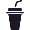 Kaffee-Becher Silhouette mit Stroh