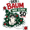 Lustige Katze im Weihnachtsbaum