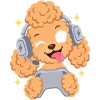 Gaming-Pudel mit Headset