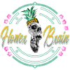 Tropischer Schädel mit Ananas