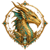 Zeitdrache – Steampunk-Wappen mit Sanduhr