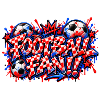 FUSSBALLFAN – Rotes Schachbrett-Graffiti, das zuschlägt