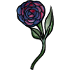 Blaues Rosen-Aquarell auf Schwarz