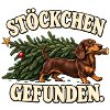 Dackel Weihnachtsbaum – Stöckchen gefunden