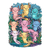 Bunte Glückliche Axolotl