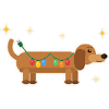 Dackel mit Lichterkette Weihnachten
