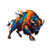 Chromatischer aufladender Bison