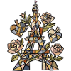 Eiffel im Mosaik mit Rosen