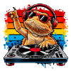 Bearded Dragon DJ Rainbow Vibes