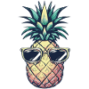 Ananas mit Sonnenbrille – Bunt