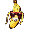 Lachende Banane mit Sonnenbrille