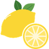 Zitrone mit Zitronenscheibe - Frucht Motiv