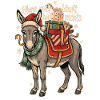 Weihnachtsesel mit Nikolausmütze