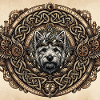 Steampunk-Hund keltische Knoten