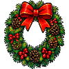 Weihnachtskranz mit roter Schleife