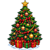 Weihnachtsbaum mit Ornamentenglanz