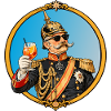 Kaiser Wilhelm mit Sonnenbrille und Cocktail