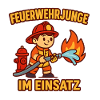 Feuerwehrjunge im Einsatz