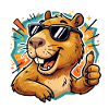 Cooles Capybara-Daumen-hoch süßes Tier-Meme-T-Shirt