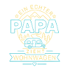 Ein echter Papa zieht Wohnwagen