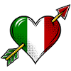 Italien Flagge Herz mit Pfeil