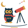 Eule am Sternenteleskop – Winterastronomie