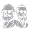Marx & Engels Retro Silhouette
