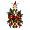 Kerzenbeleuchteter Stechpalmen-Weihnachtsbogen