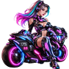 Cyber-Neon-Moto-Königin