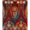 Weihnachtspiralmuster mit Raben Silhouette 