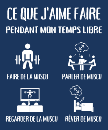 Temps Libre = Muscu ! Humour Musculation Homme