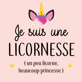 T-shirt Licornesse : Moitié Licorne, Moitié Princesse