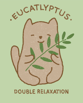 Motif Eucalypchat : Douceur Féline et Eucalyptus personnalisé sur vêtement