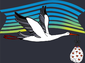 Motif Cigogne Majestueuse personnalisé sur vêtement