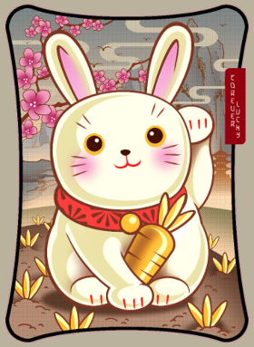 Motif Lapin de la Chance Zen personnalisé sur vêtement