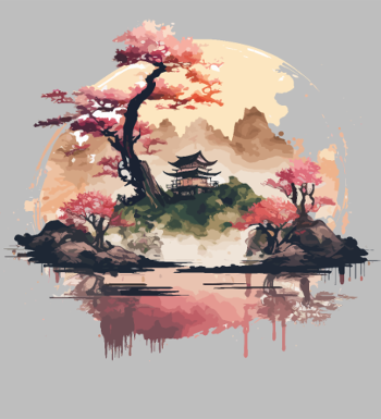T-shirt Paysage Japonais Onirique