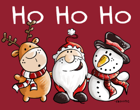 Motif Ho Ho Ho Père Noël et ses Amis - Fête de Noël personnalisé sur vêtement
