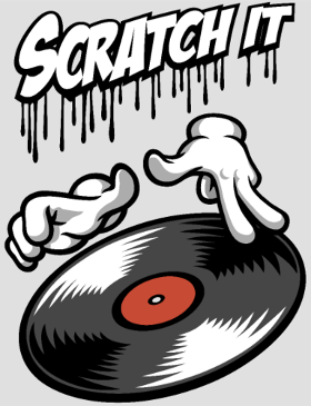 Motif Scratch It: DJ Style personnalisé sur vêtement
