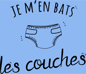 Motif T-shirt Humour "Je M'en Bats Les Couches" - Idée Cadeau Drôle à imprimer