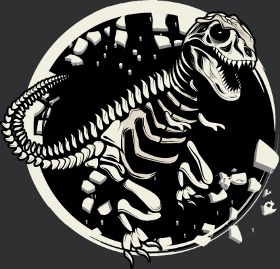 Motif T-Rex Fossile : Le Squelette de Dinosaure Mythique à imprimer